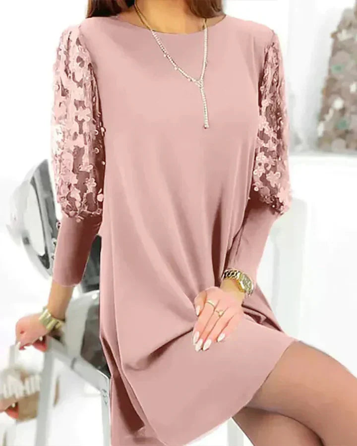 Lune London | Dress with Lace Sleeves and Loose Fit