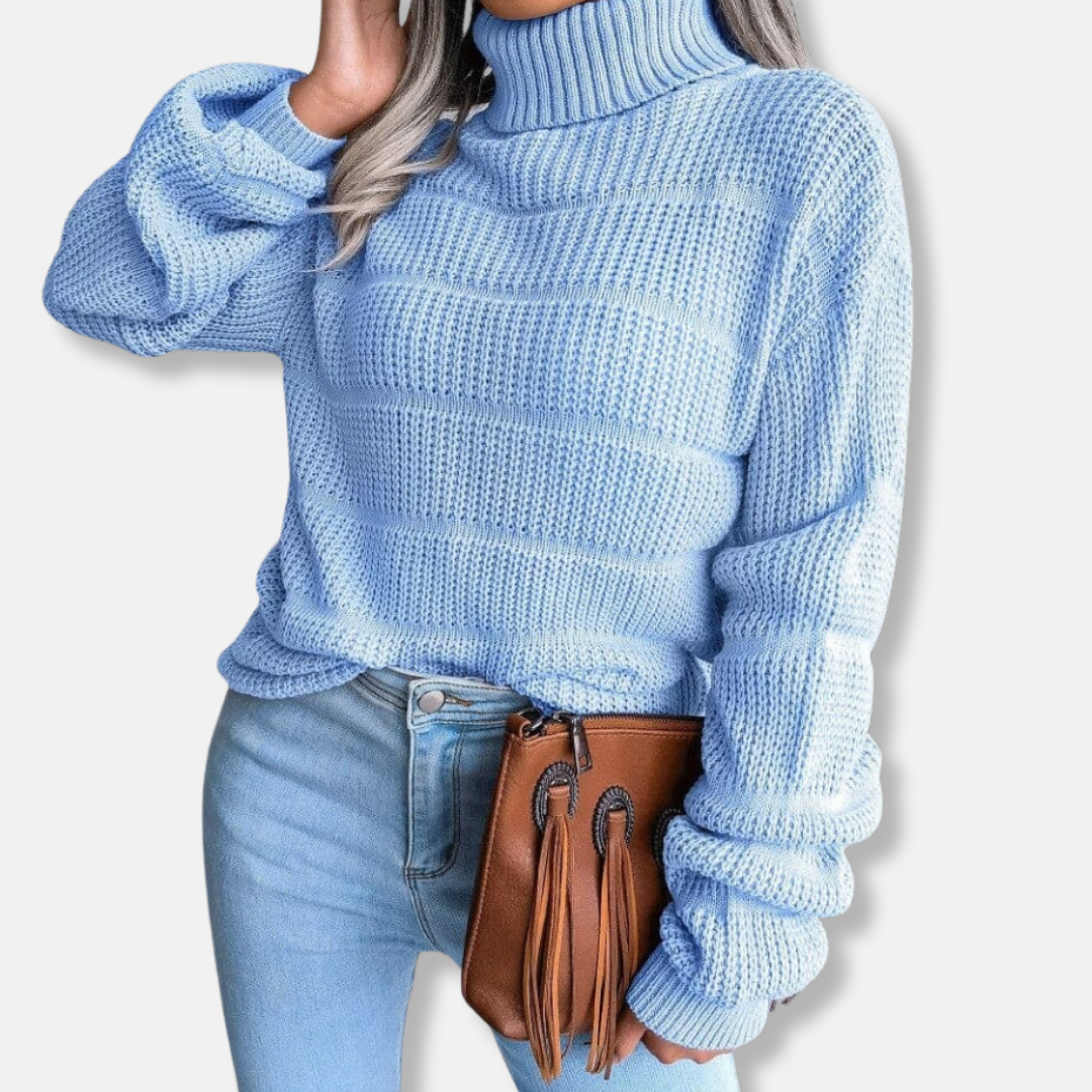 Lune London | Turtleneck sweater - Soft knit material - Ribbed look - Loose fit - Long sleeves