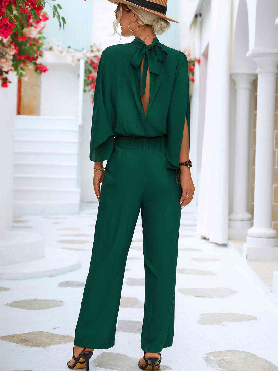 Lune London | Overall with Stand-Up Collar and Slit Sleeves and Tie Back