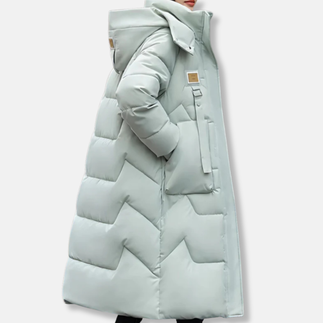 Chic Und Stil | Plus Size Relaxed Fit Maxi Length High Collar with Hood