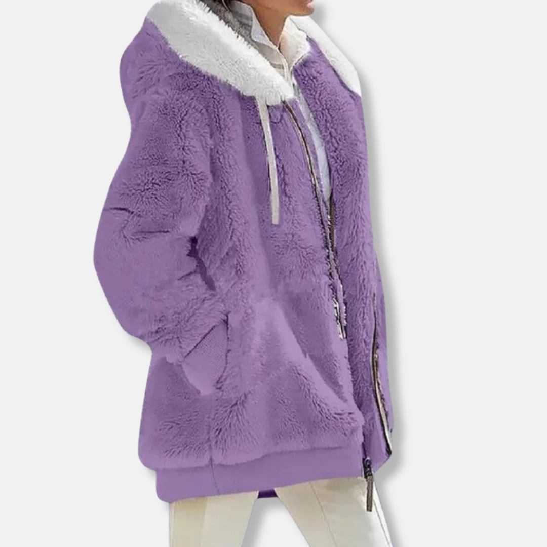 Lune London | Fleece Oversized Fleece Jacket - Hooded Zip Jacket