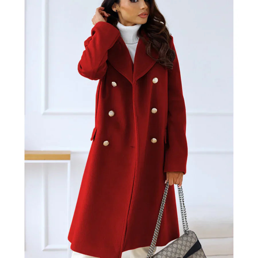 Lune London | Coat Long - Tailored - Double Breast Button Closure - Wide Lapels