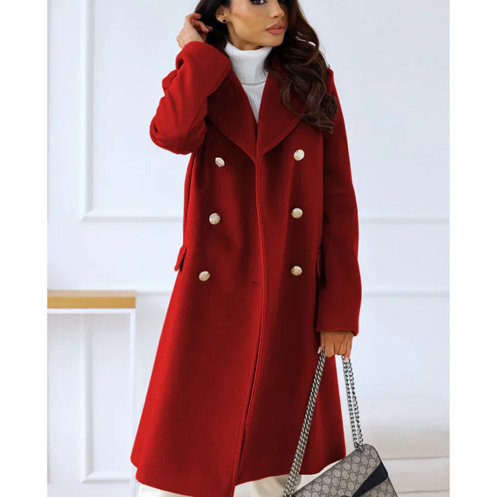 Lune London | Coat Long - Tailored - Double Breast Button Closure - Wide Lapels