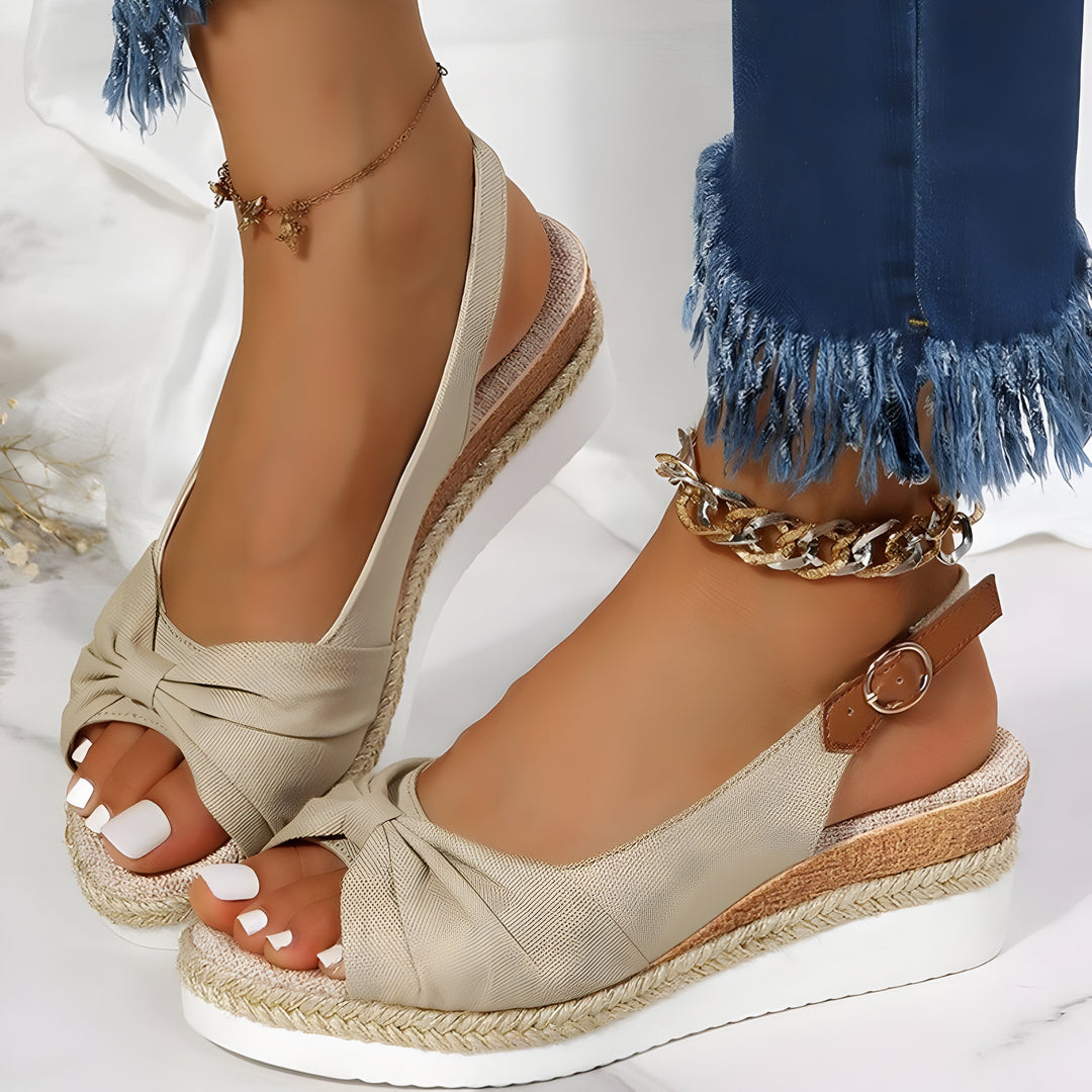 Lune London | Orthopedic Wedge Sandals with Peep Toe