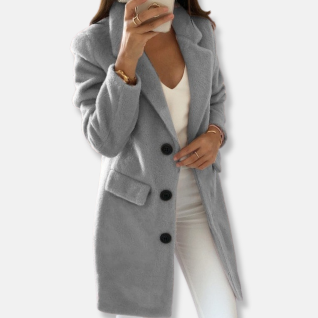 Lune London | Wool coat - Classic design - Knee length - With button closure and lapel