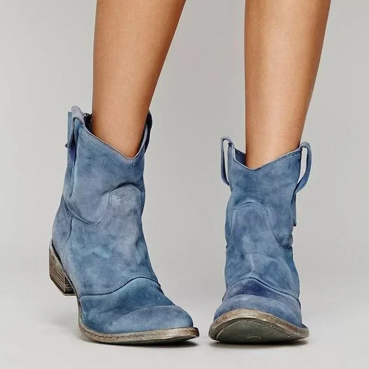 Lune London | Boots for women - Suede - Shaft up to mid-calf - Pointed toes - Classic Western design