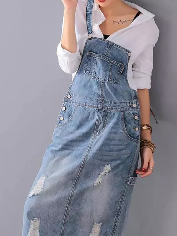 Lune London | Casual Denim Overall Dress
