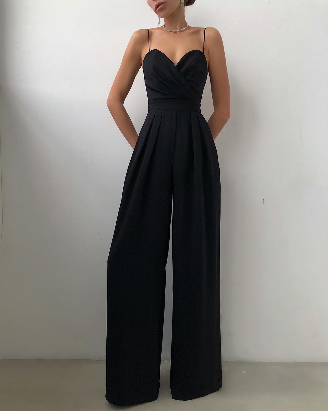 Lune London | Women's Elegant Flowing Jumpsuit with Spaghetti Straps for Festive Occasions
