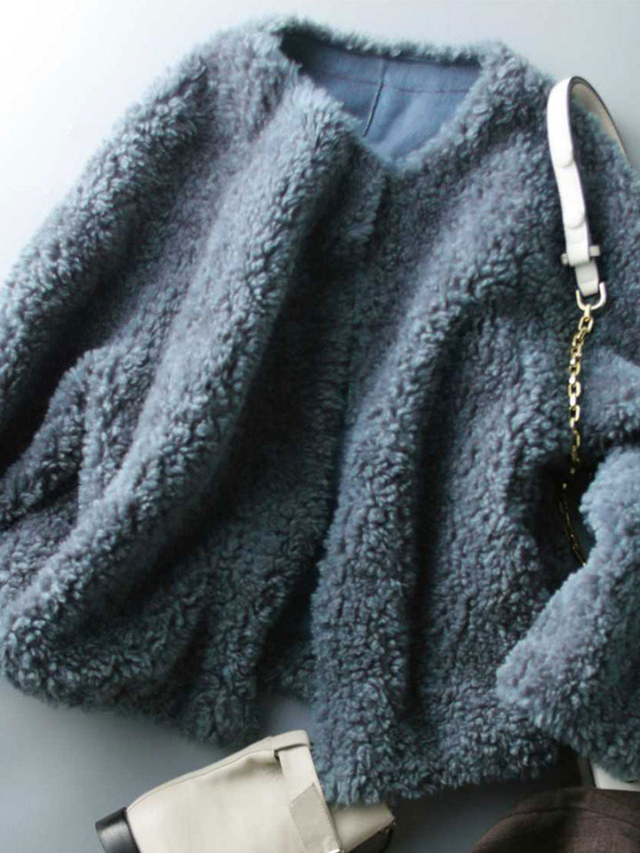 Lune London | Casual solid color textured fleece outerwear