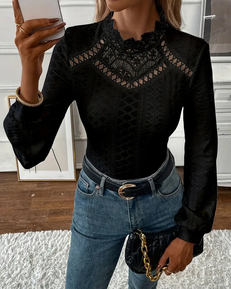 Lune London | Lace Round Neck Long Sleeve