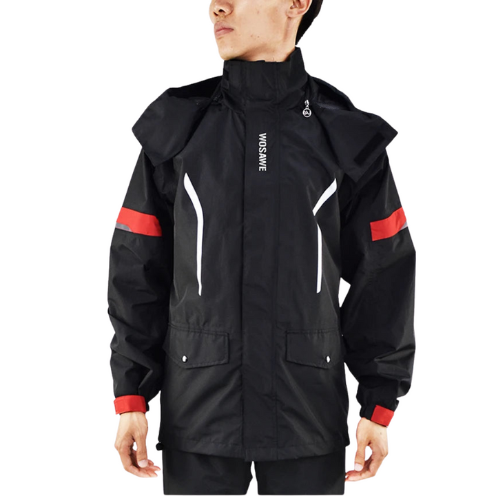 Lune London | Men's Waterproof Motorcycle Rain Jacket - Reflective Black/Green S-2XL