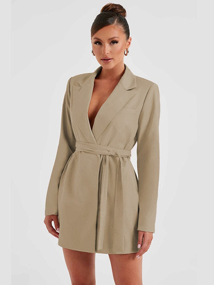 Lune London | Black blazer dress with V neckline