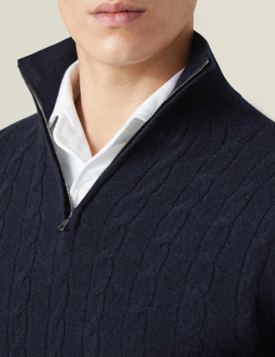 Lune London | Twisted knit sweater with zipper - Elegant sweater for work and leisure
