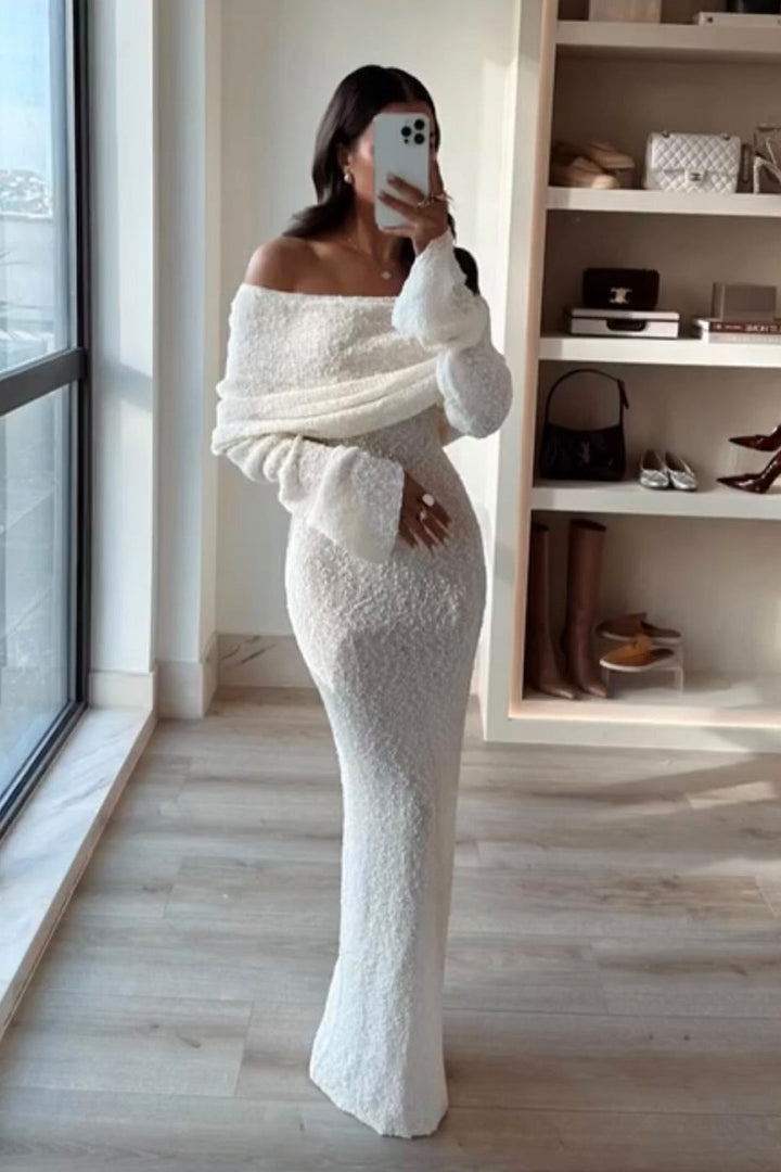 Lune London | Maxi knitted dress without shoulders