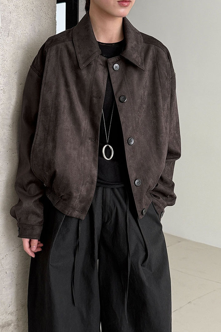 Lune London | Suede Lapel Collar Jacket