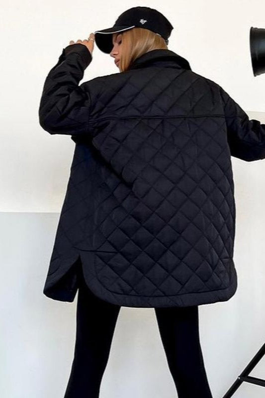 Lune London | Long cut diamond quilted puffer jacket