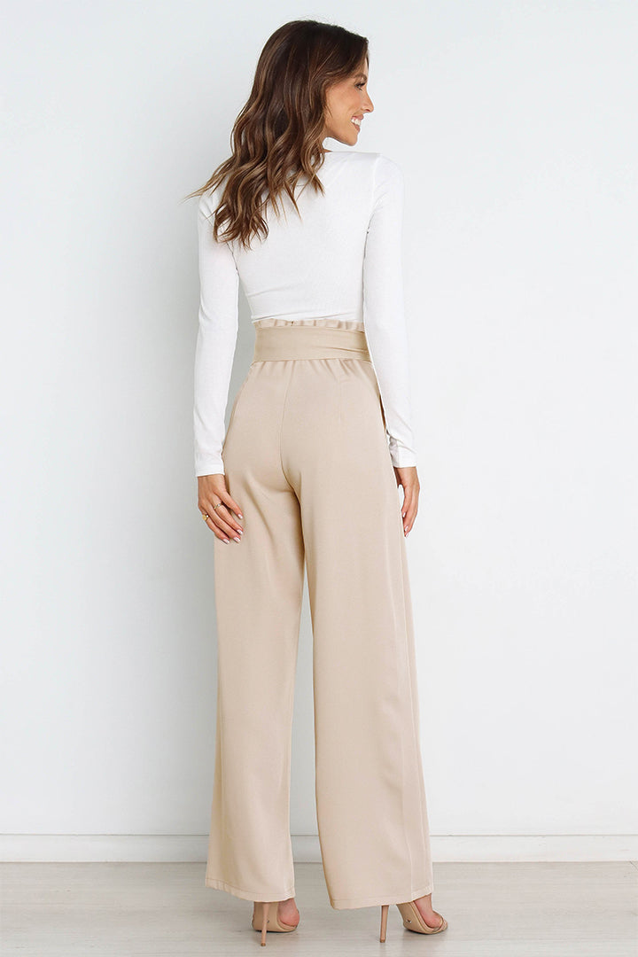 Lune London | High Waist Paperbag Pants with Bow Detail