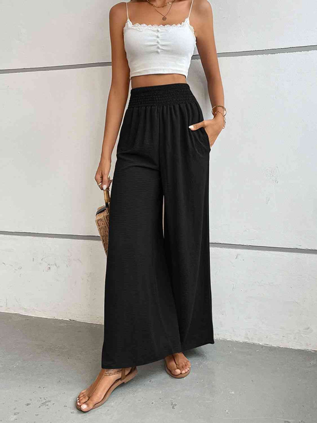 Lune London | Pantalon large avec jambe ample et coupe décontractée