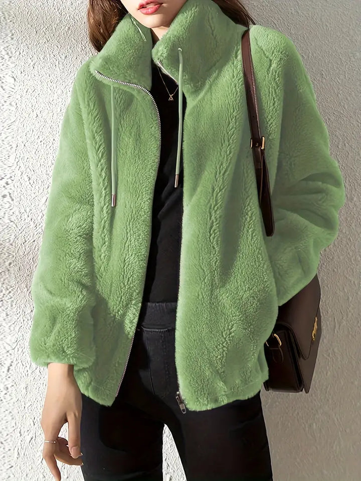 Lune London | Teddy Jacket - Oversized Fit - Soft Fleece - High Collar with Zipper