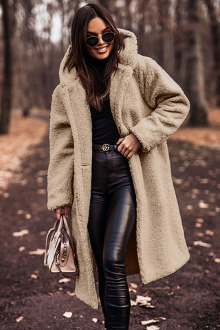 Lune London | Trendy long teddy coat with hood