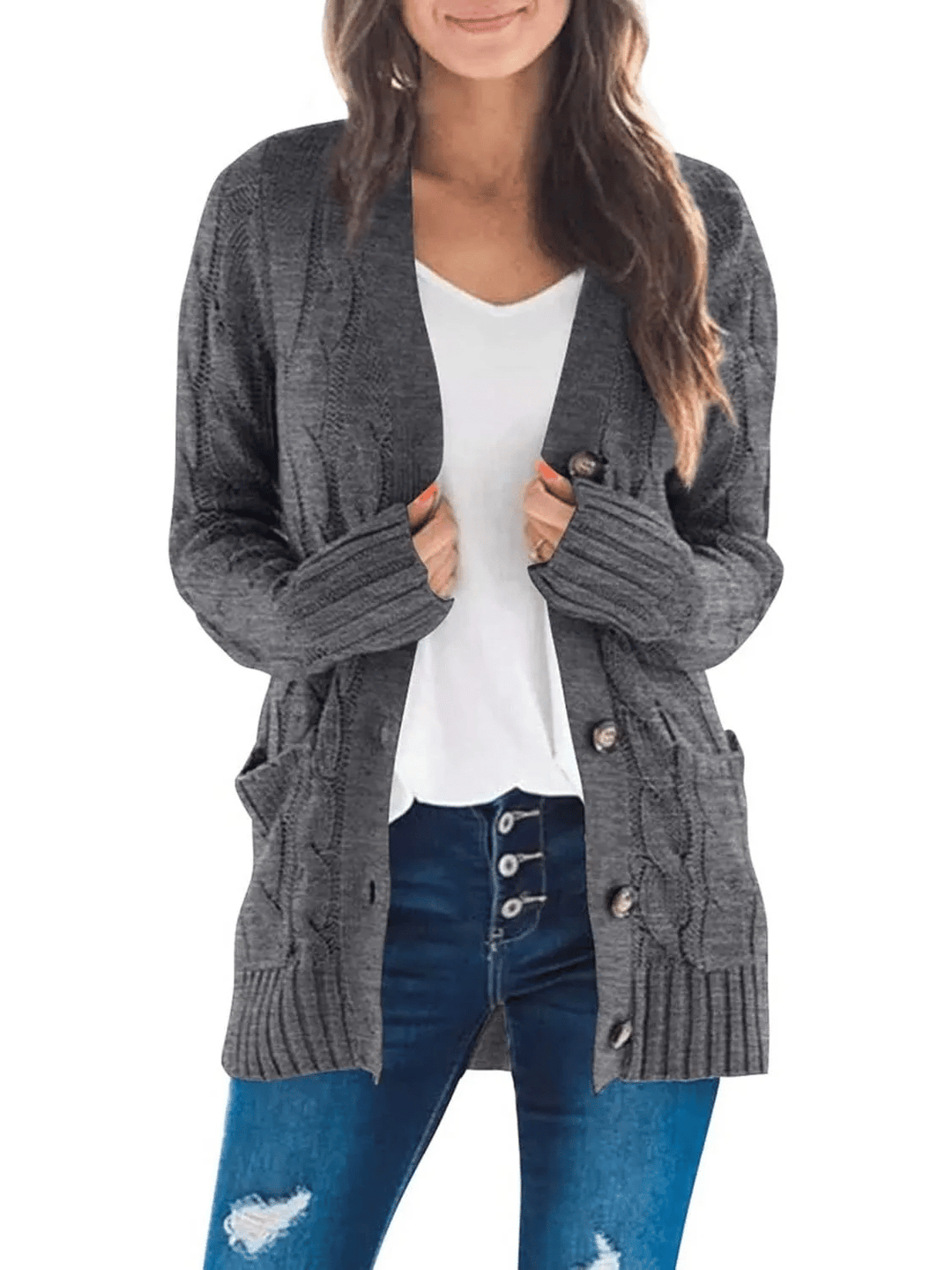 Lune London | Open Knit Cardigan with Cable Pattern