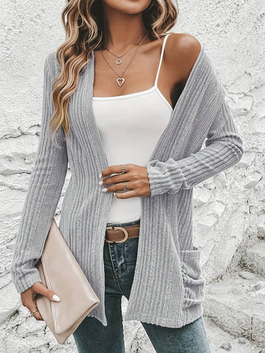Lune London | Long-sleeved cardigan with open front and two pockets