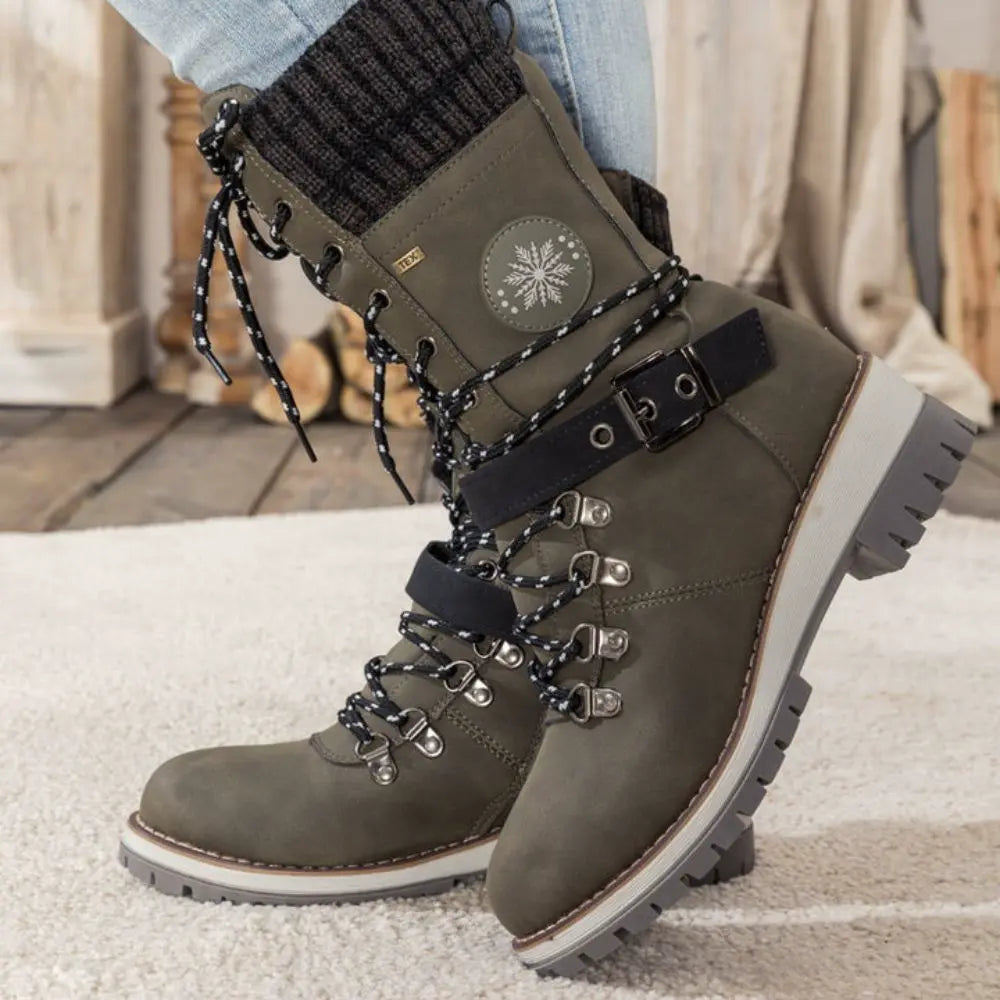 Lune London | Winter boots - Leather - Lace-up closure - Robust non-slip sole - Comfortable fit