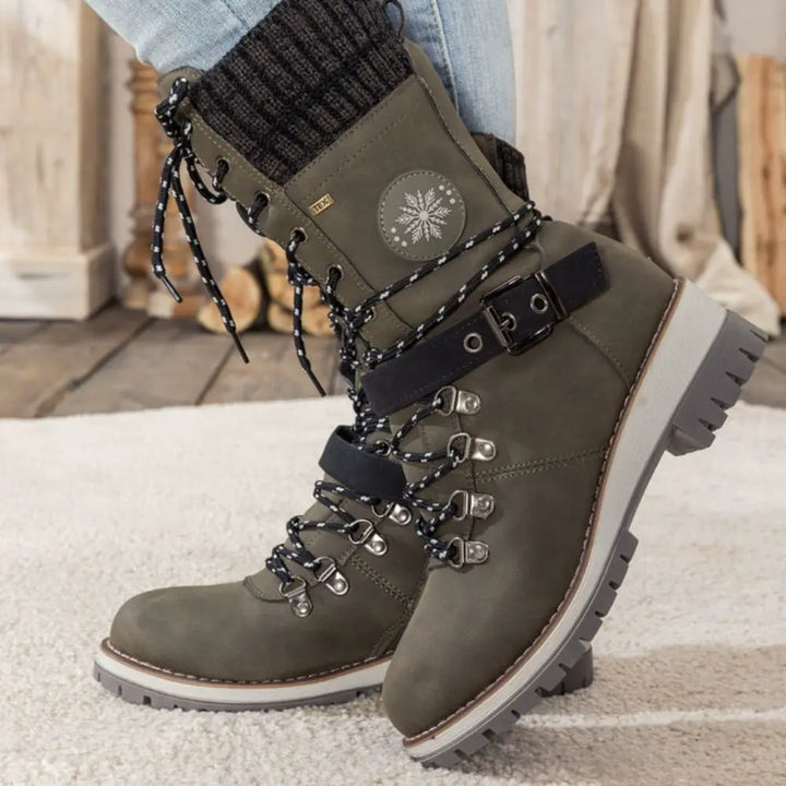Lune London | Winter boots - Leather - Lace-up closure - Robust non-slip sole - Comfortable fit