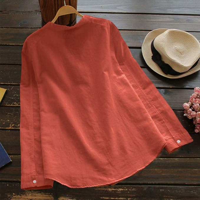 Lune London | Stylish Long Sleeve Linen Blouse