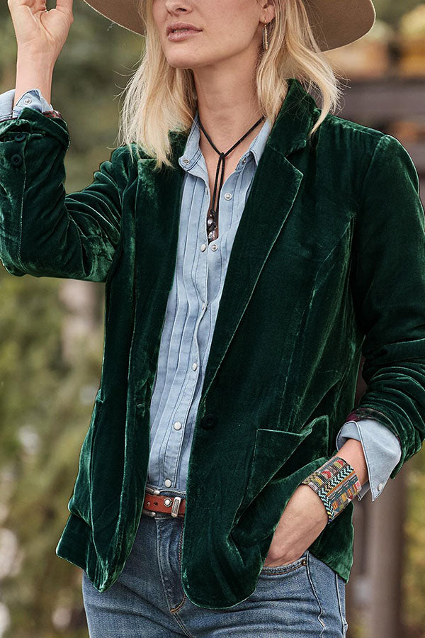 Lune London | Velvet Cropped Top Small Blazer