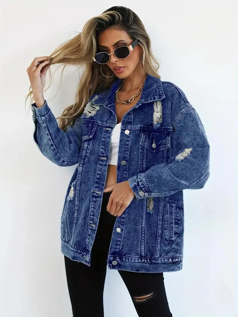 Chic und Stil | Veste en jean oversize tendance pour dames
