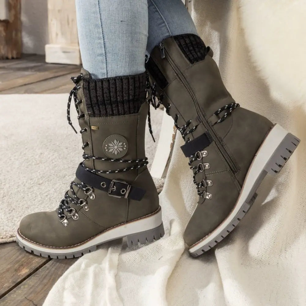 Lune London | Winter boots - Leather - Lace-up closure - Robust non-slip sole - Comfortable fit