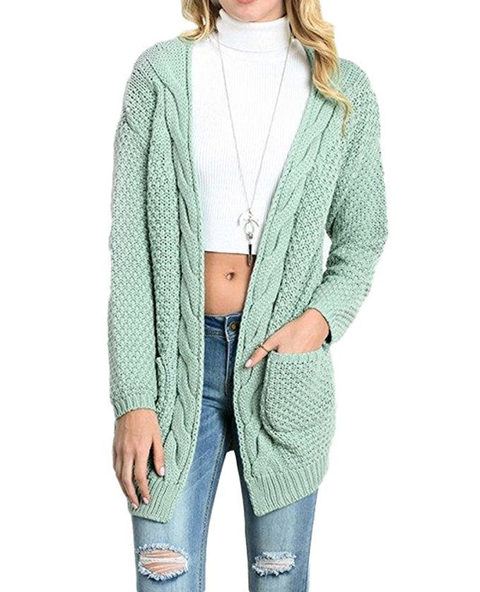 Chunky knit cardigan for women with asymmetrical design and relaxed sleeves Chic and Still