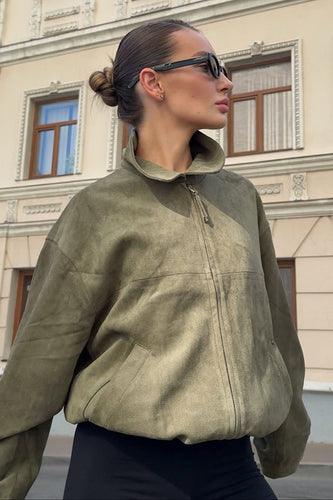 Lune London | Green Suede Collar Jacket