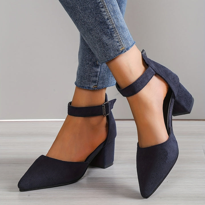 Lune London | Women's sandals with block heel lacing, with ankle strap, elegant