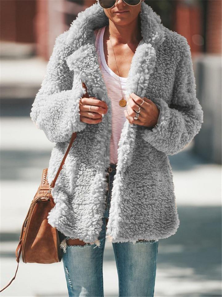 Lune London | Women's Coats with Plush Teddy Bear Light Fleece Coat Snuggly Vintage Sherpa Coat