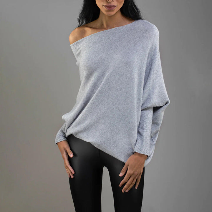 Lune London | Cozy oversized knit sweater with a Carmen neckline