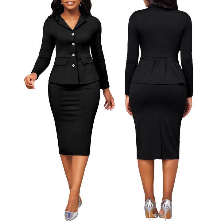 Lune London - Two-piece women's suit with white collar and long sleeves