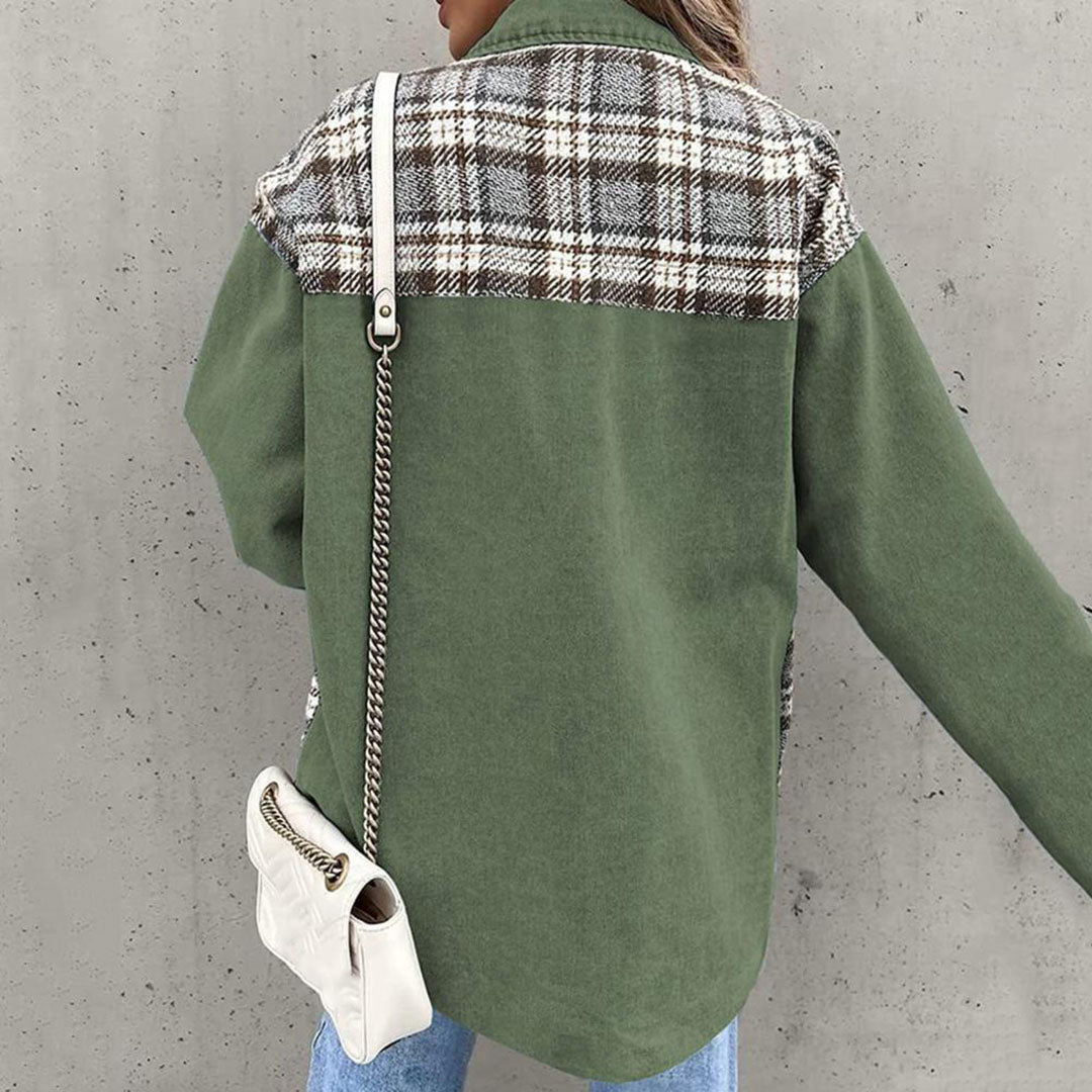 Lune London | Elegant women's jacket with a check pattern and classic collar