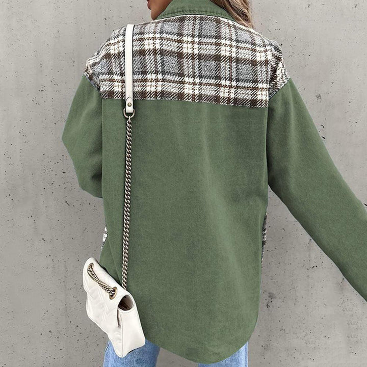 Lune London | Elegant women's jacket with a check pattern and classic collar