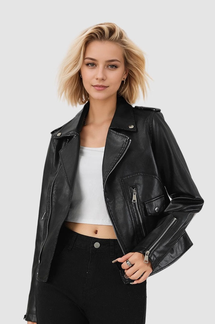 Lune London | PU leather zipper jacket