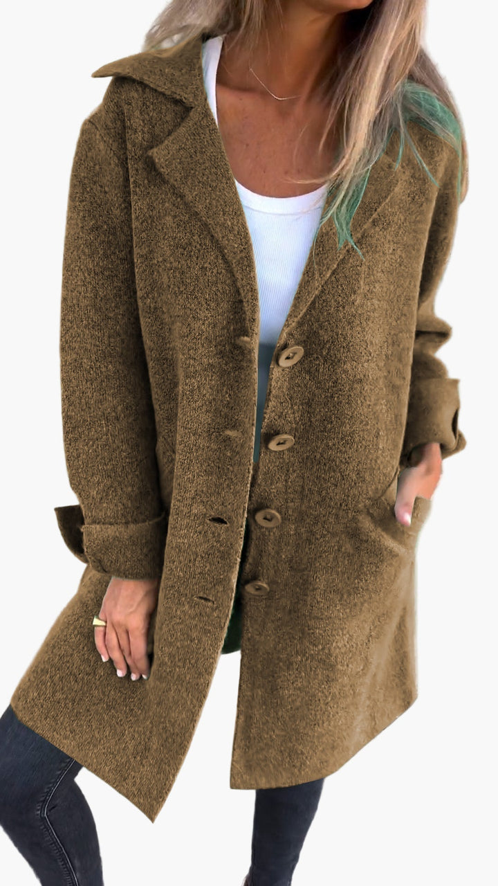 Lune London | Elegant Lapel Coat - Long trench coat for daily wear and the office