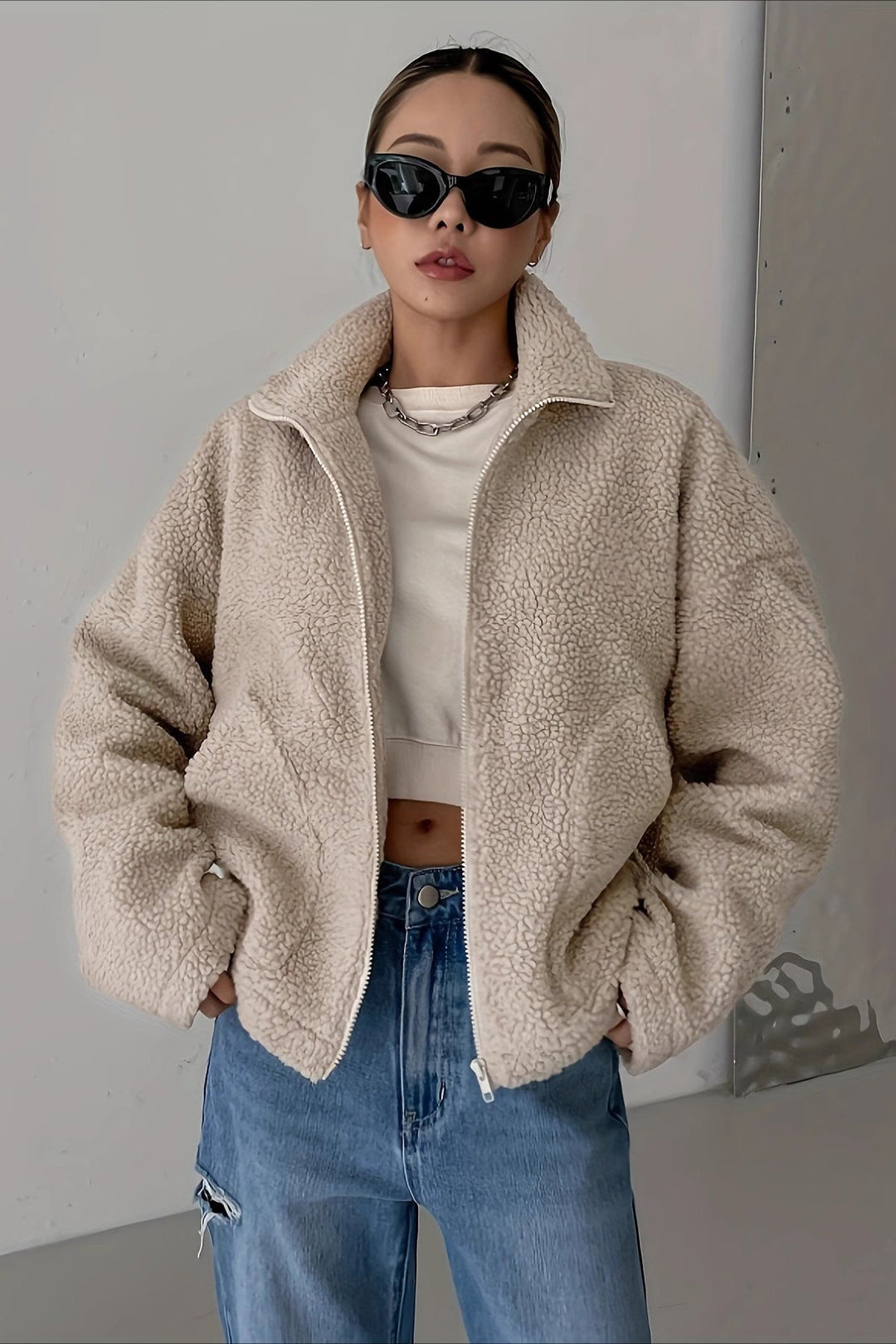 Lune London | High Collar Fleece Jacket