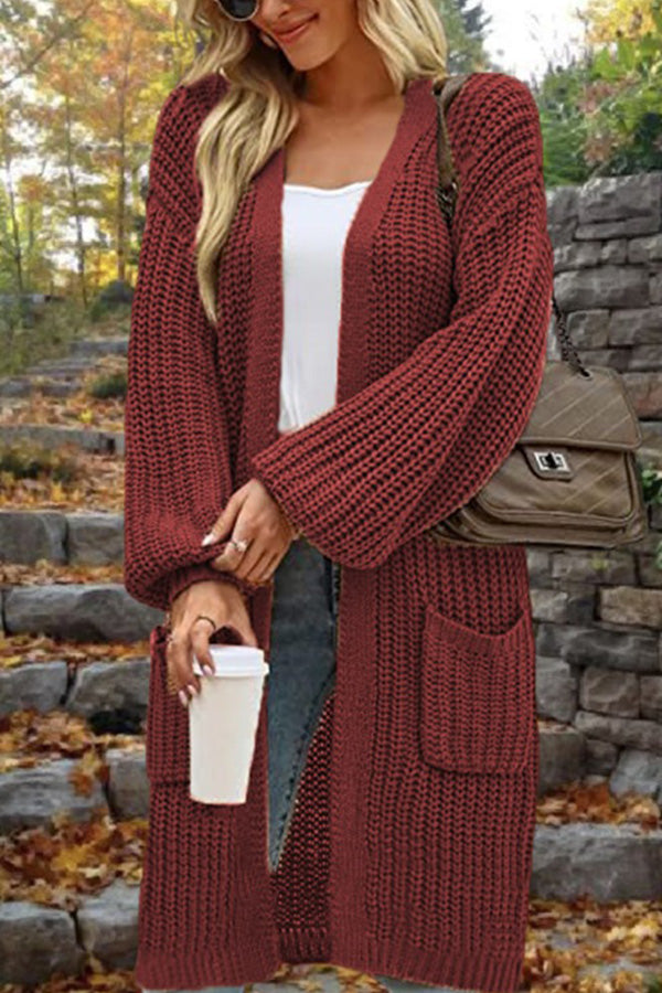 Lune London | Length Loose Oversized Double Pocket Cardigan Sweater Jacket