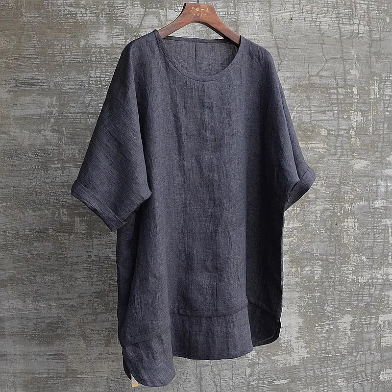 Women Relaxed Fit Linen T-Shirt Lune London