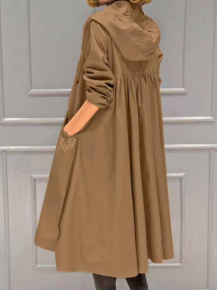 Lune London | Women's Casual Long Jacket with Hood and Zipper
