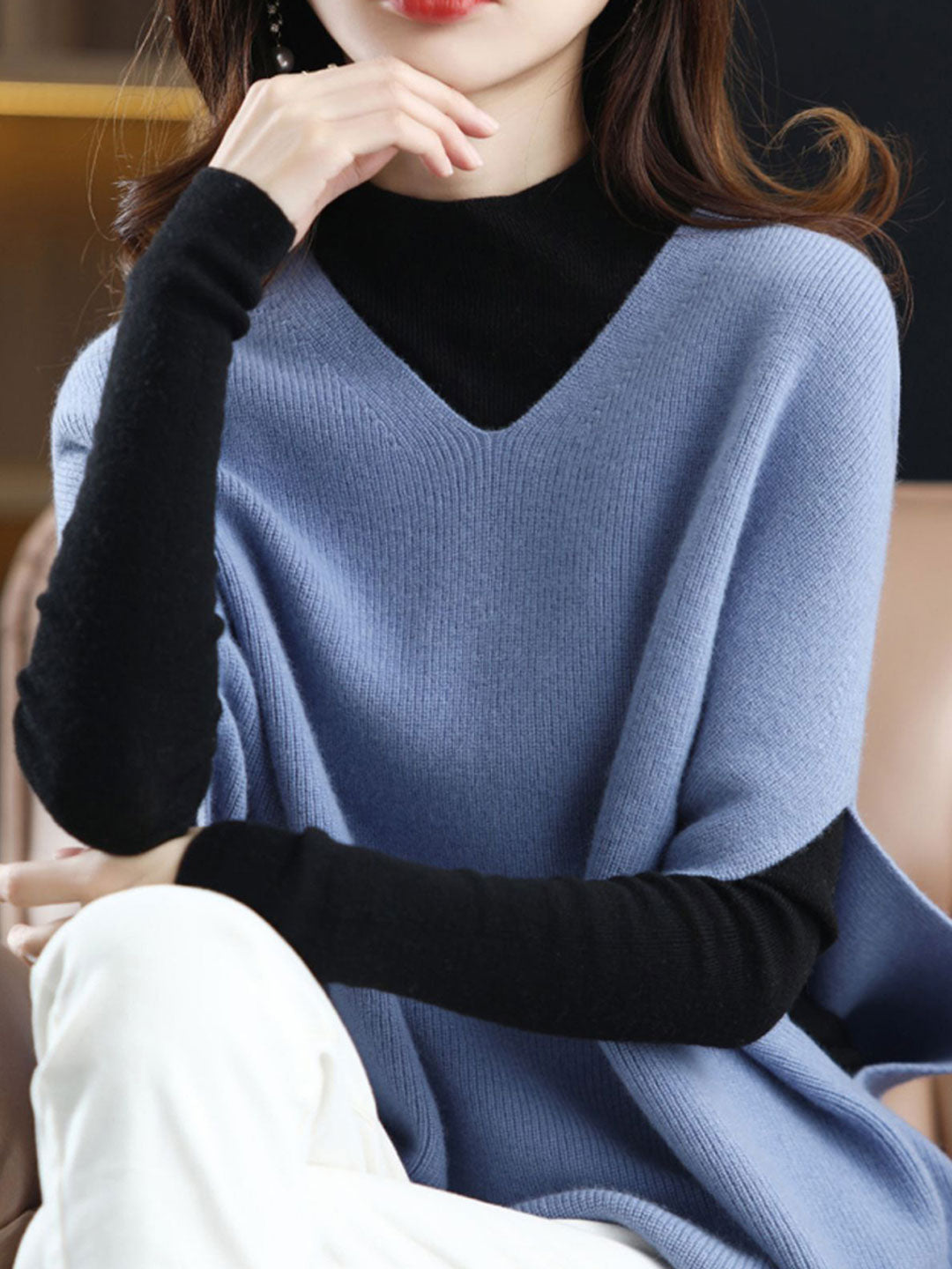 Lune London | Women's Casual V-Neck Knit Vest Solid Color Layer