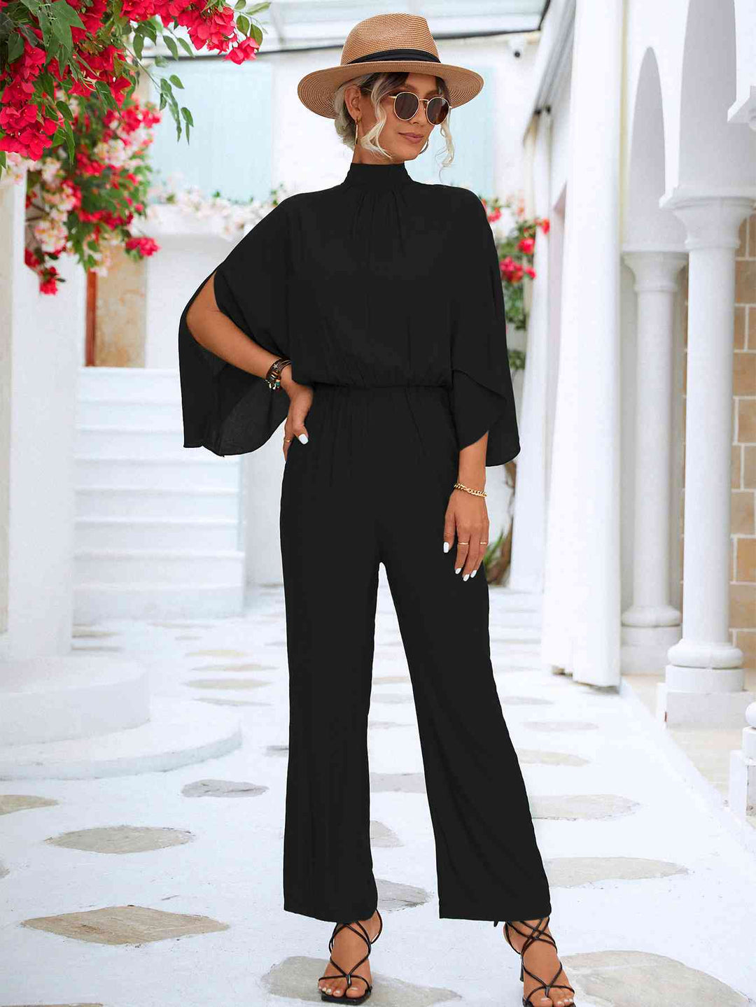 Lune London | Overall with Stand-Up Collar and Slit Sleeves and Tie Back