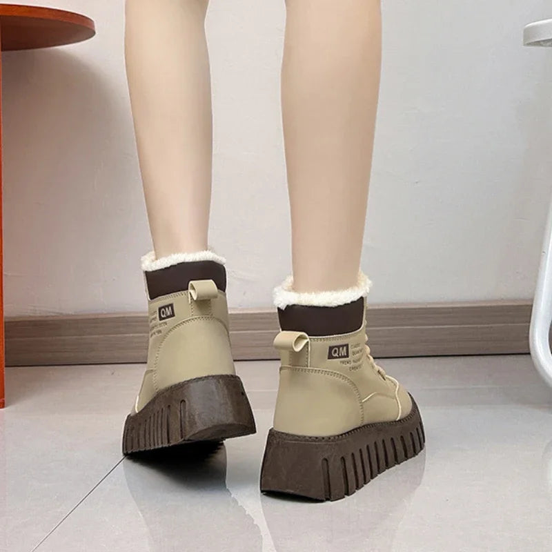 Lune London | Women's High Top Thick Sole Plus Fleece Martin Boots
