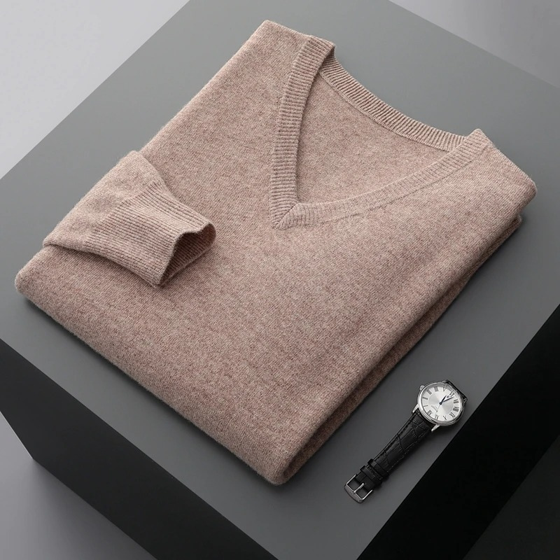 Lune London | Cashmere Sweater Men V-Neck Soft Cashmere Knit Material